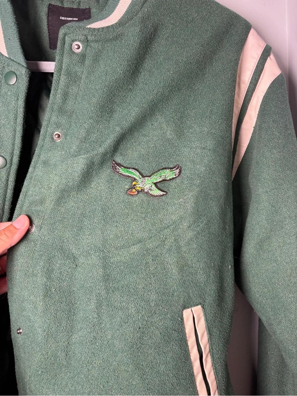Cotton on green Bomber Jacket Eagles size M